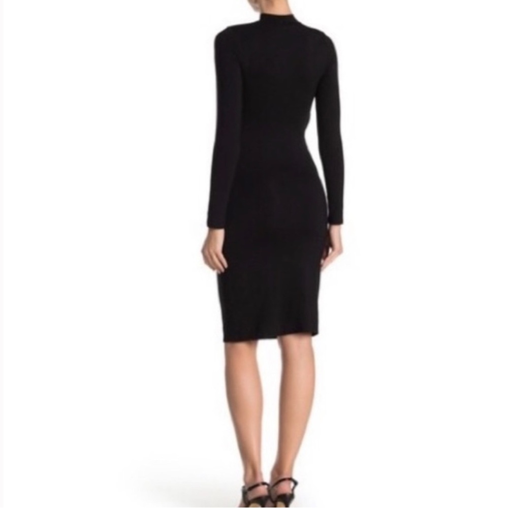 Velvet Torch Nordstrom “Ribbed “ black dress, mock turtleneck - Picture 2 of 7